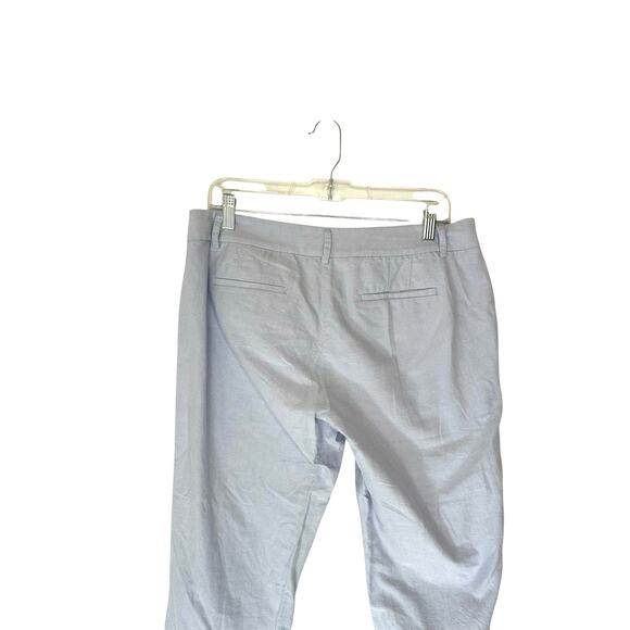 J.Crew Blue Light Academia Cotton‎ Oxford Skimmer Straight Leg Pant Size 10 - Picture 5 of 10